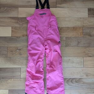 Burton Kids Pink Snow Bib Pants - Size Small